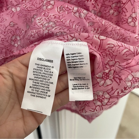 Emerson Fry India Collection BARDOT TOP CROCUS ORGANIC Pink Floral - Picture 4 of 5